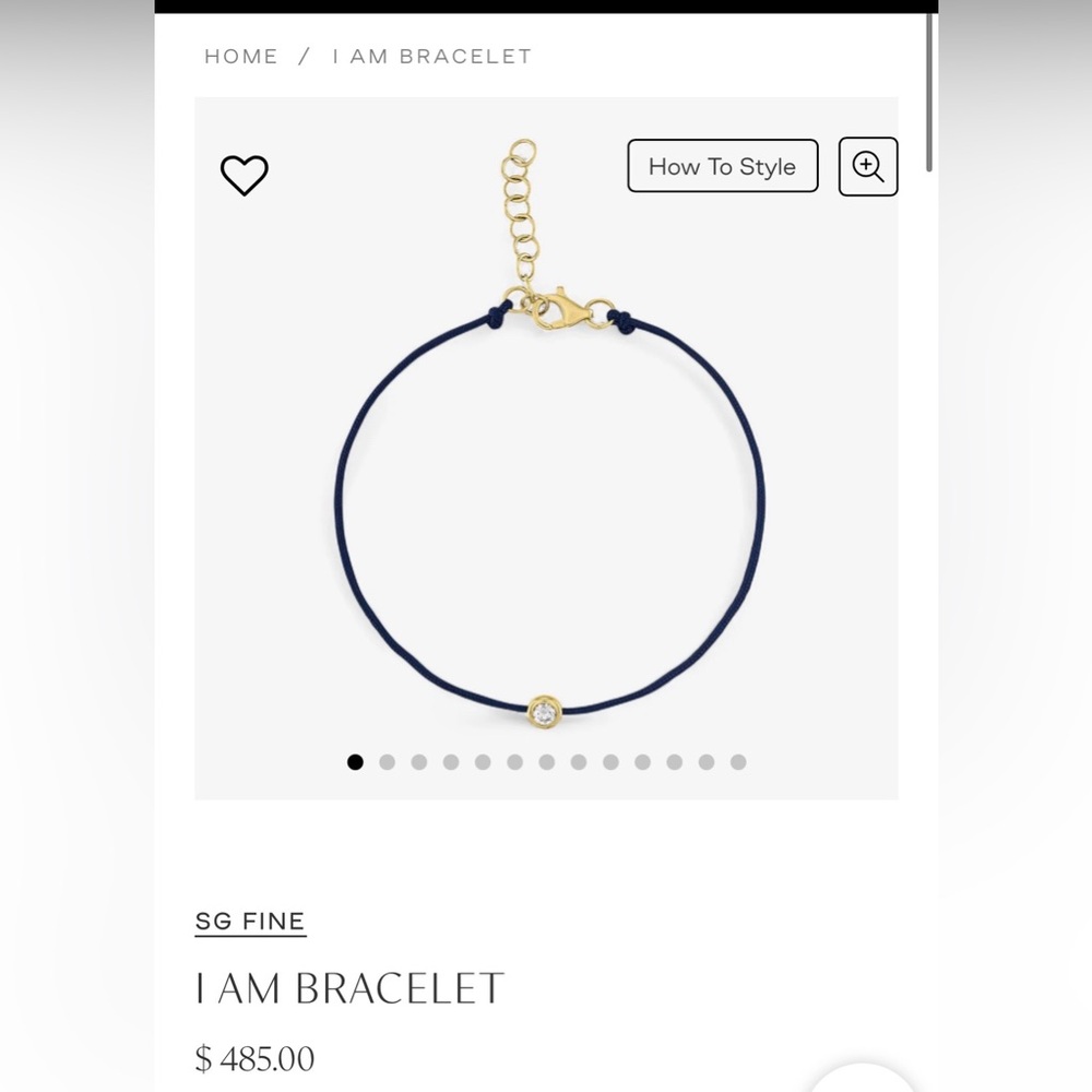 Stephanie Gottlieb “I AM” diamond and black bracelet